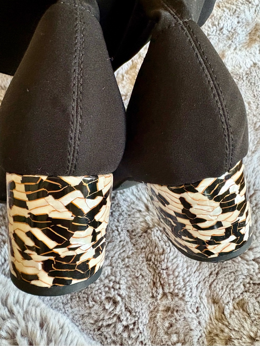 Nina Originals Stretch Boots Black Women's Block Heel size 39/ 8.5